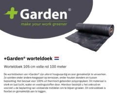 +Garden® Anti-worteldoek 105 Cm Breed – Rol 100 Meter -Tuinverzorgingswinkel 105cm