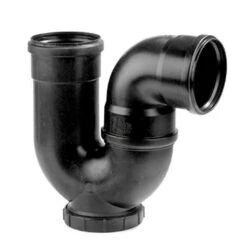 Dyka Pp Sifon Met Schroefdeksel, Zwart, 2x Manchet, 110 Mm