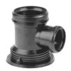 Dyka Pp Instort T-stuk, Zwart, 90°, 2x Manchet / 1x Vastpuntflens, 110 X 75 Mm, H=17 Cm -Tuinverzorgingswinkel 290422