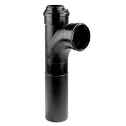 Dyka Pp Verlengd Closet T-stuk, Zwart, 90°, Met Inbouwmof/mof/spie, 75 X 110 Mm