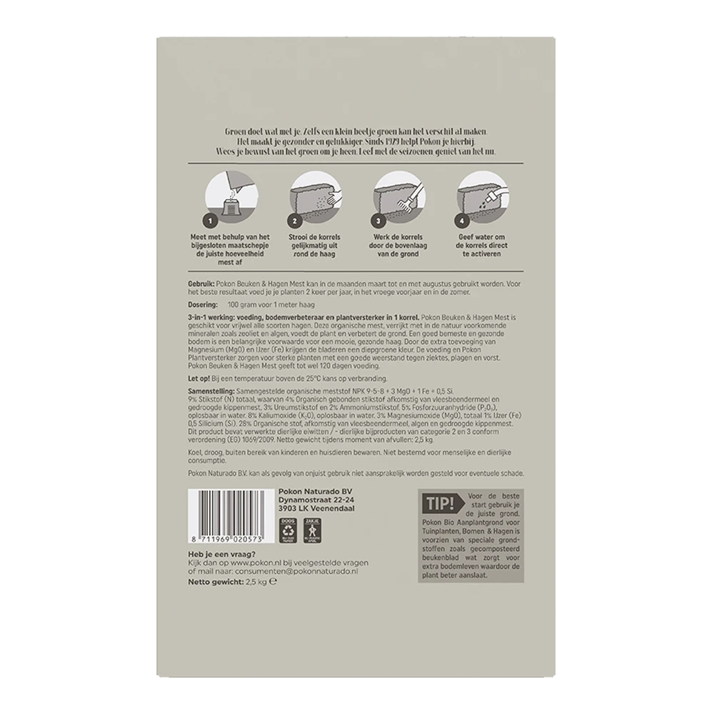Pokon Beuken & Hagen Mest 2,5kg - Tuinplanten Voeding 4 Pokon Beuken & Hagen Mest 2,5kg - Tuinplanten Voeding - Afbeelding 2