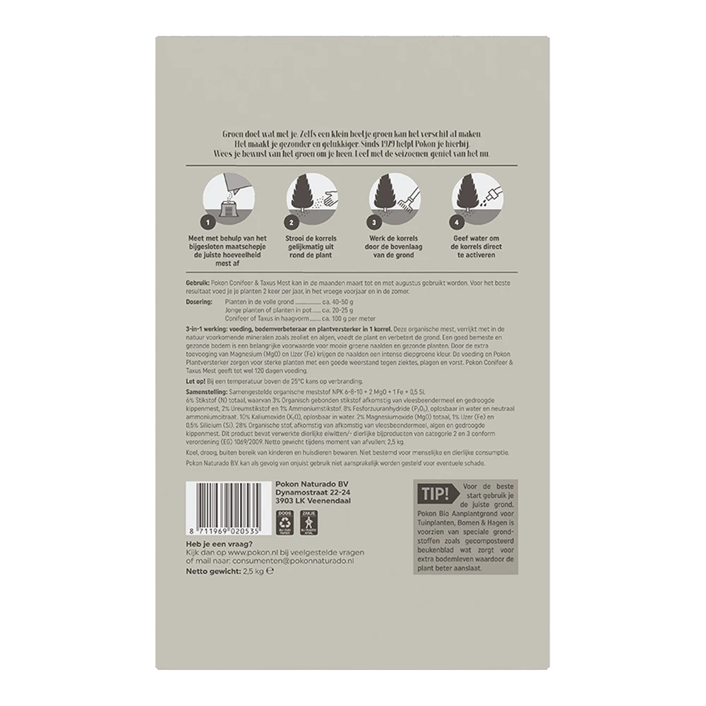 Pokon Conifeer & Taxus Mest 2,5kg - Tuinplanten Voeding 4 Pokon Conifeer & Taxus Mest 2,5kg - Tuinplanten Voeding - Afbeelding 2