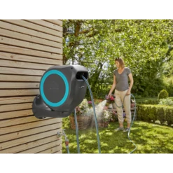Wandslangenbox RollUp - S - 15m - Blauw - Gardena -Tuinverzorgingswinkel wandslangenbox rollup s 15m blauw gardena 7 7