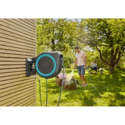 Wandslangenbox RollUp - XL - 35m - Blauw - Gardena -Tuinverzorgingswinkel wandslangenbox rollup xl 35m blauw gardena 6 6